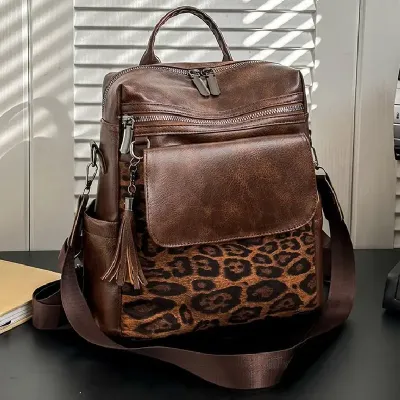 LEOPARD PRINT FASHION WOMEN BACKPACK 